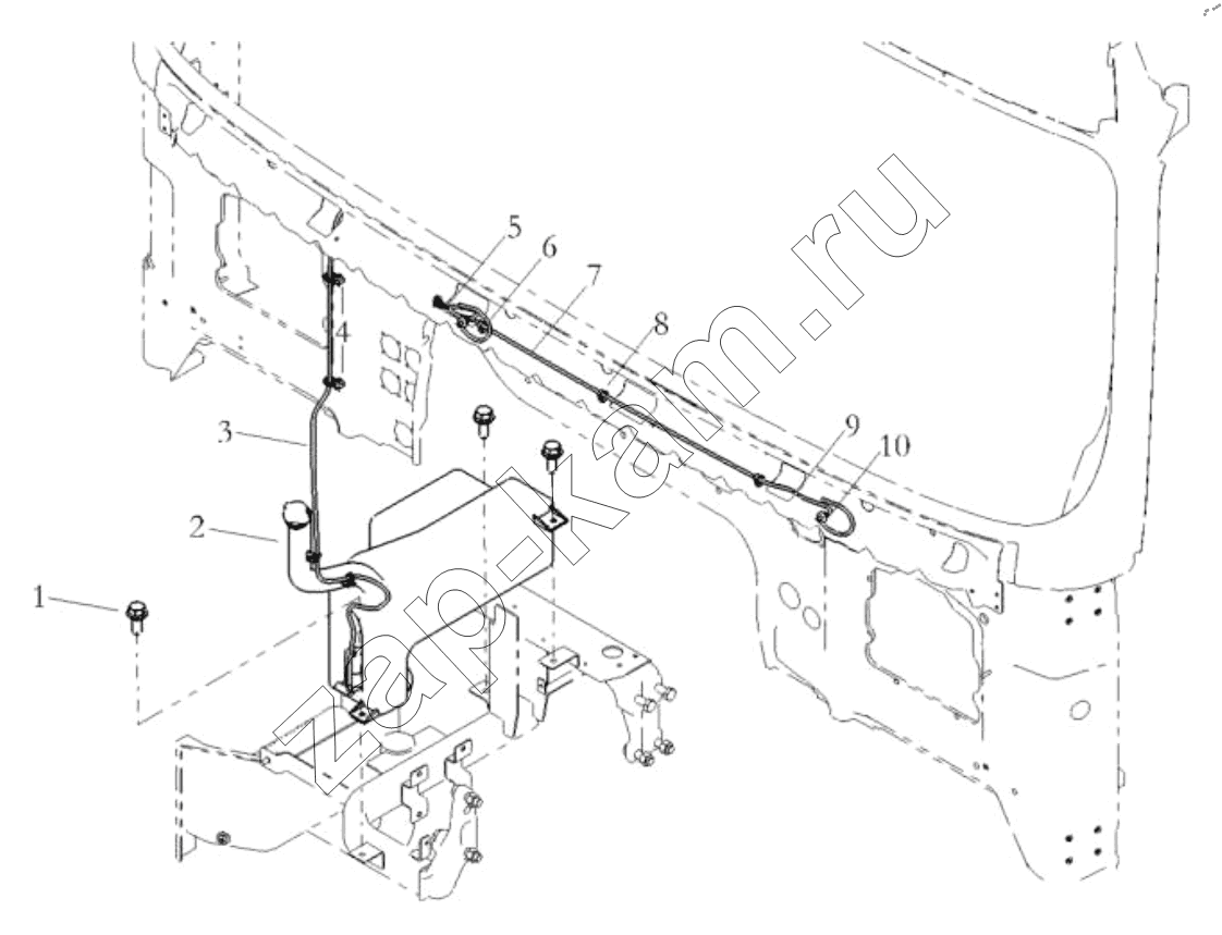 Схема/чертеж: WINDSCREEN RINSE SYSTEM/LEFT / Shaanxi Shacman SX42584V384TL