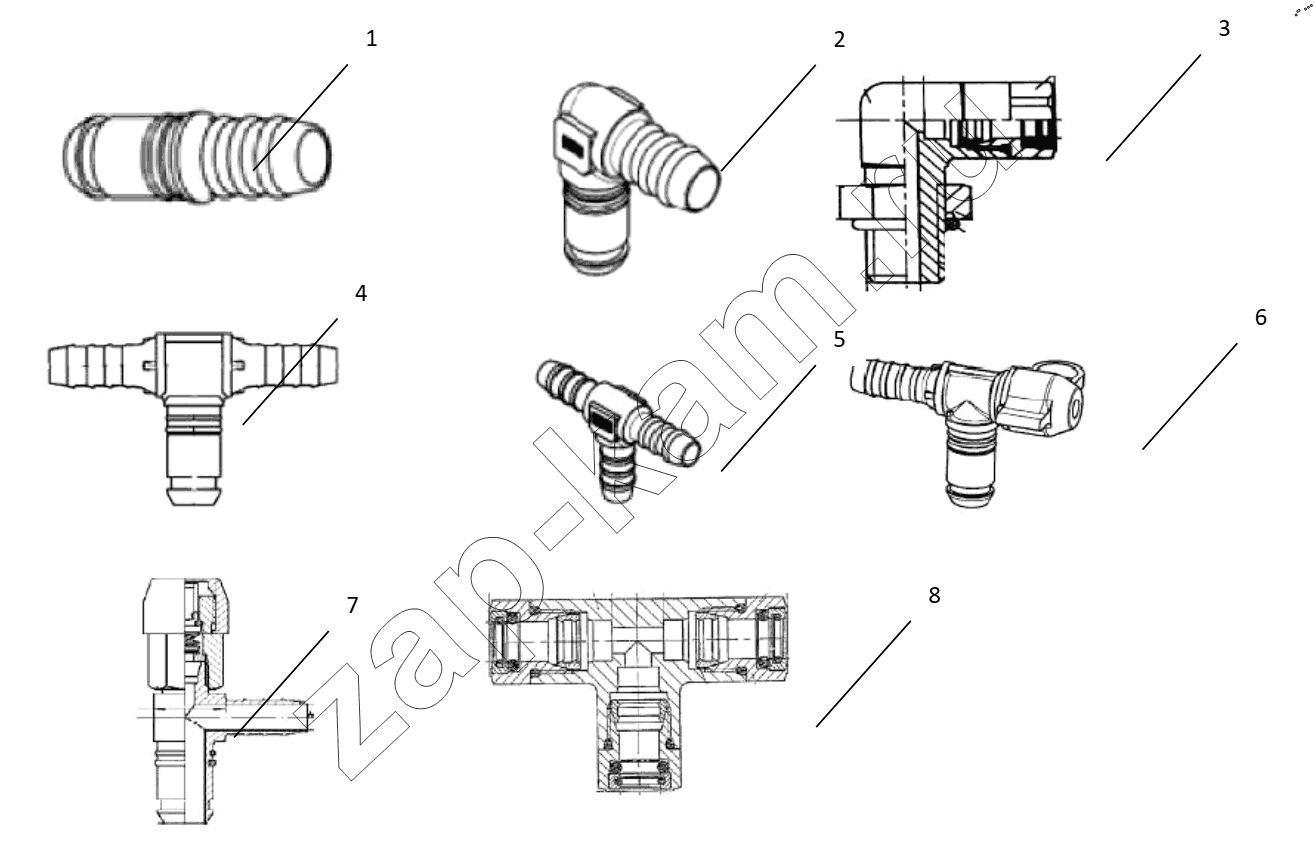 Схема/чертеж: CONNECTING PARTS,LINE & NIPPLE JOINT / Shaanxi Shacman SX42584V384TL