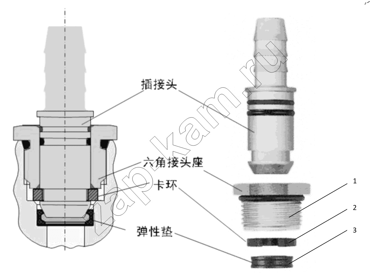 Схема/чертеж: CONNECTING PARTS,LINE & NIPPLE JOINT / Shaanxi Shacman SX42584V384TL