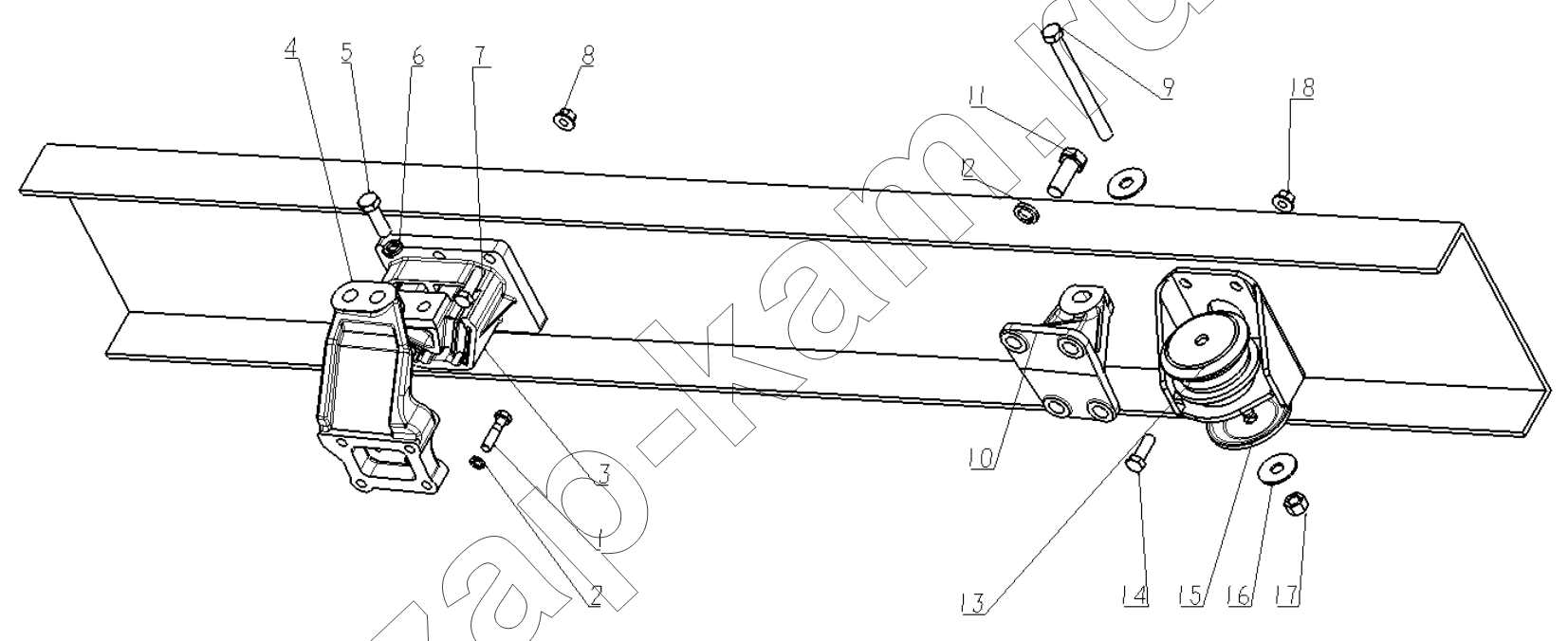 Схема/чертеж: ENGINE SUSPENSION / Shaanxi Shacman SX42584V384TL