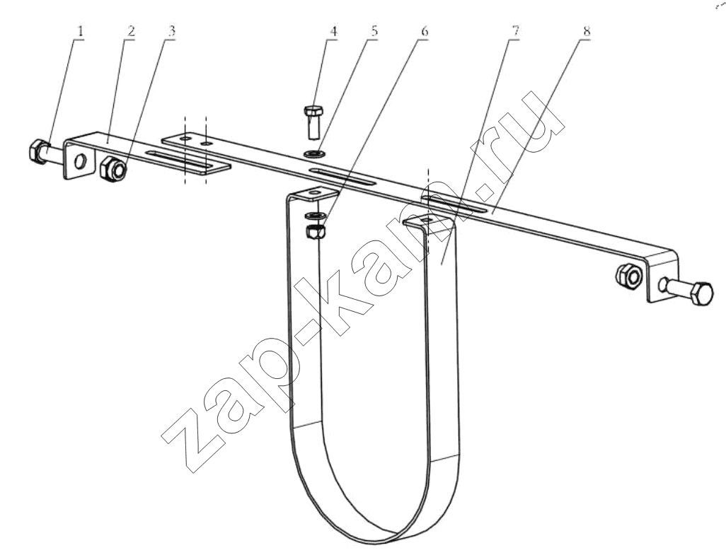 Схема/чертеж: DRIVE SHAFT PROTECTION FRAME / Shaanxi Shacman SX42584V384TL