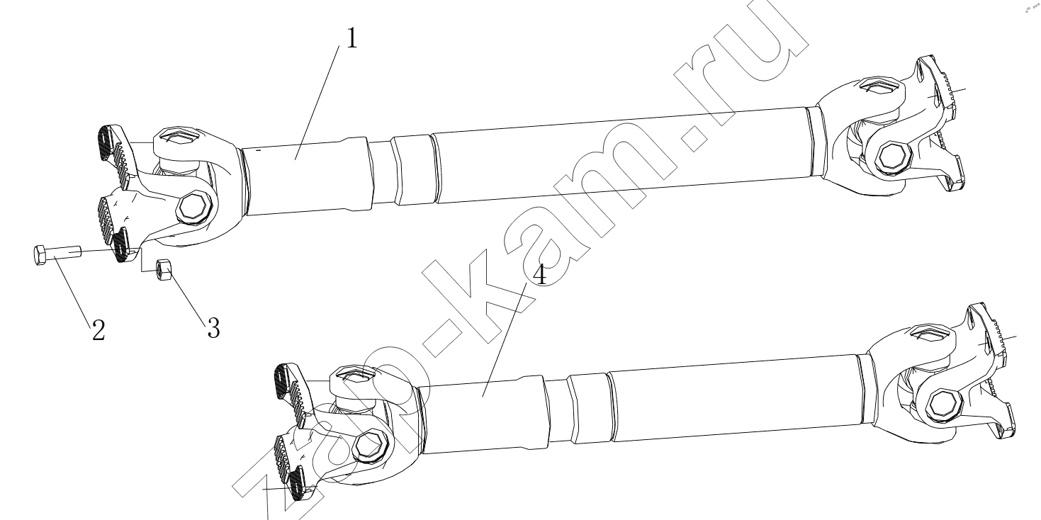 Схема/чертеж: PROPELLER SHAFT / Shaanxi Shacman SX42584V384TL