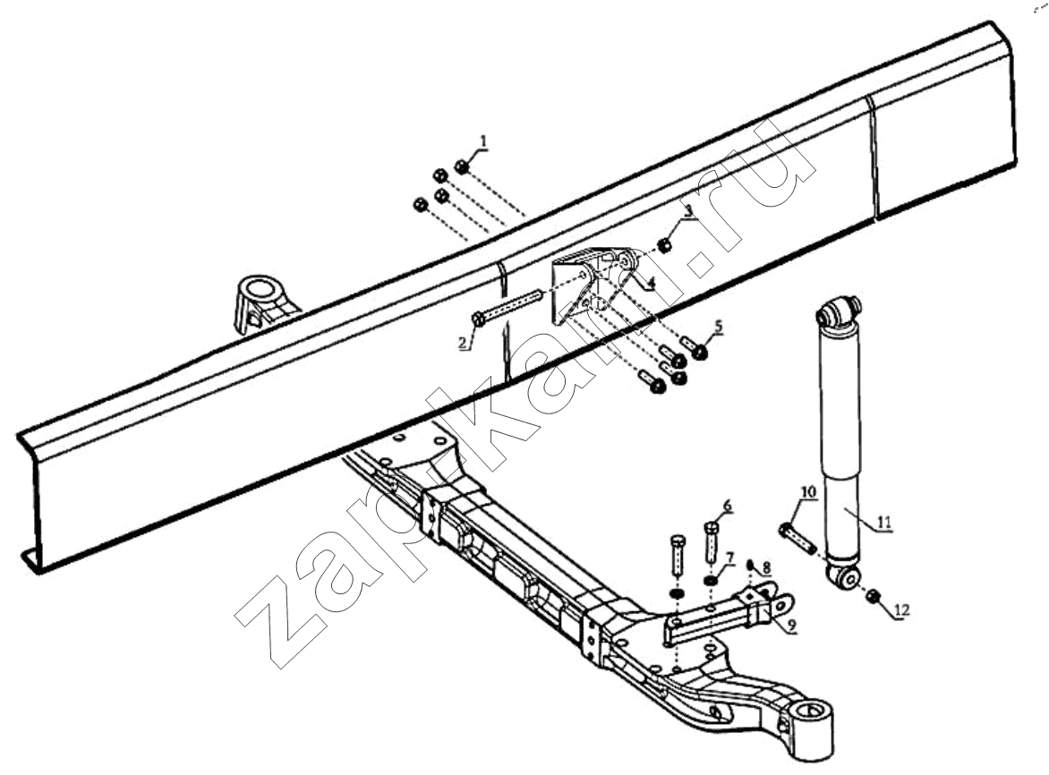Схема/чертеж: FRONT SHOCK ABSORBER (DC95259680451) / Shaanxi Shacman SX42584V384TL