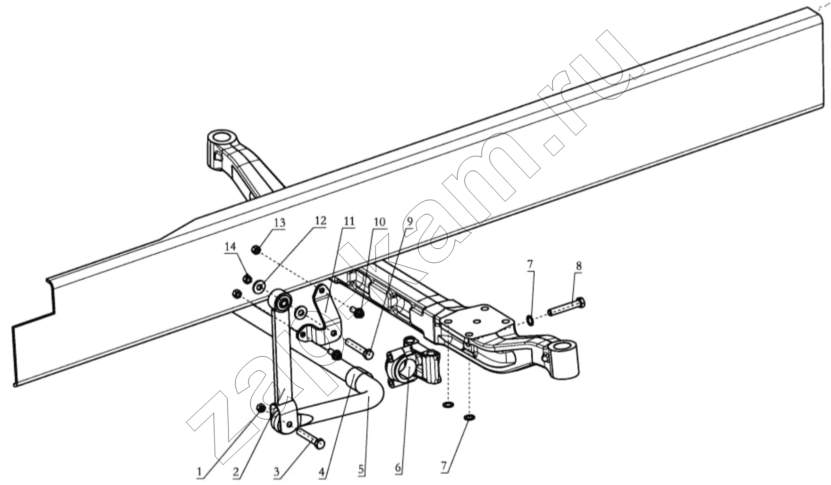 Схема/чертеж: FRONT STABILIZER ASSY (DC95259680451) / Shaanxi Shacman SX42584V384TL