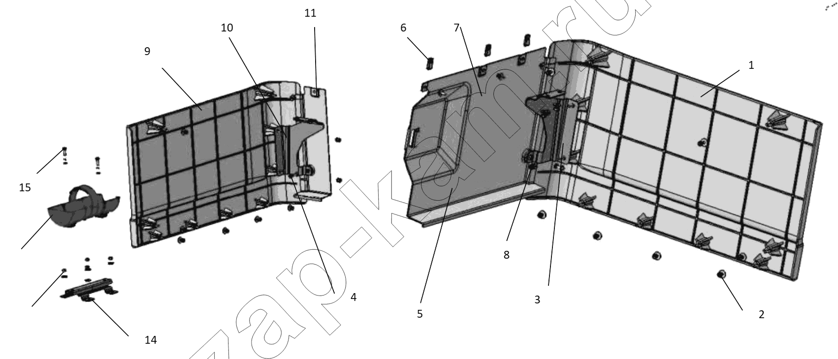 Схема/чертеж: MUDGUARDS / Shaanxi Shacman SX42584V384TL