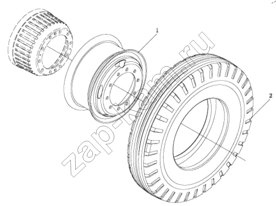 Схема/чертеж: WHEELS / Shaanxi Shacman SX42584V384TL
