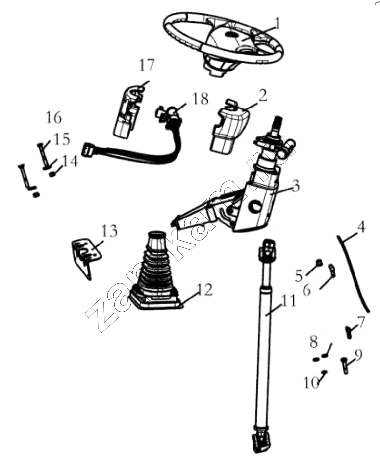 Схема/чертеж: STEERING COLUMN ADJUSTABLE / Shaanxi Shacman SX42584V384TL
