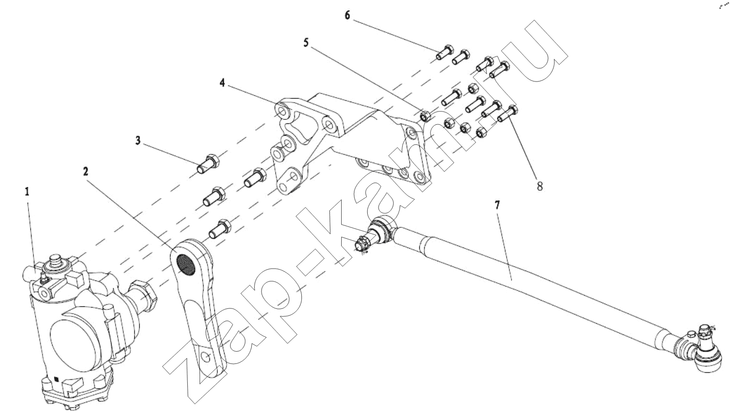 Схема/чертеж: SINGLE SHAFTS STEERING TRANSMISSION DEVICE / Shaanxi Shacman SX42584V384TL