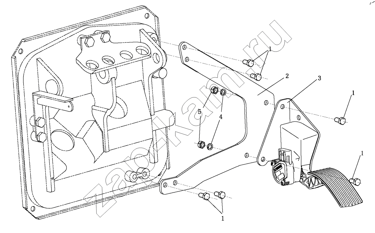 Схема/чертеж: THROTTLE CONTROL DEVICE / Shaanxi Shacman SX42584V384TL
