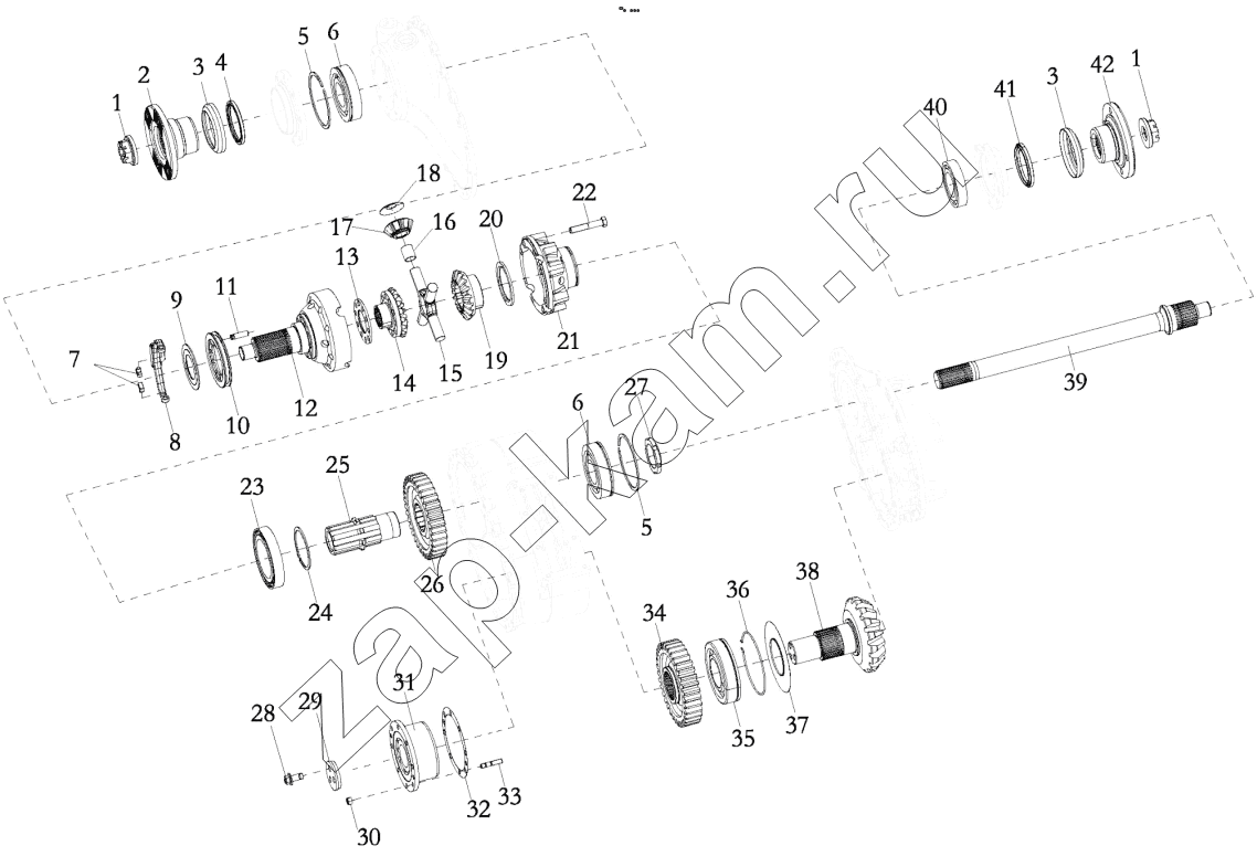Схема/чертеж: STR DOUBLE-STAGE DOUBLE-BRIDGE MIDDLE BRIDGE MAIN REDUCTION в…Ў / Shaanxi Shacman SX5256GJBMR364