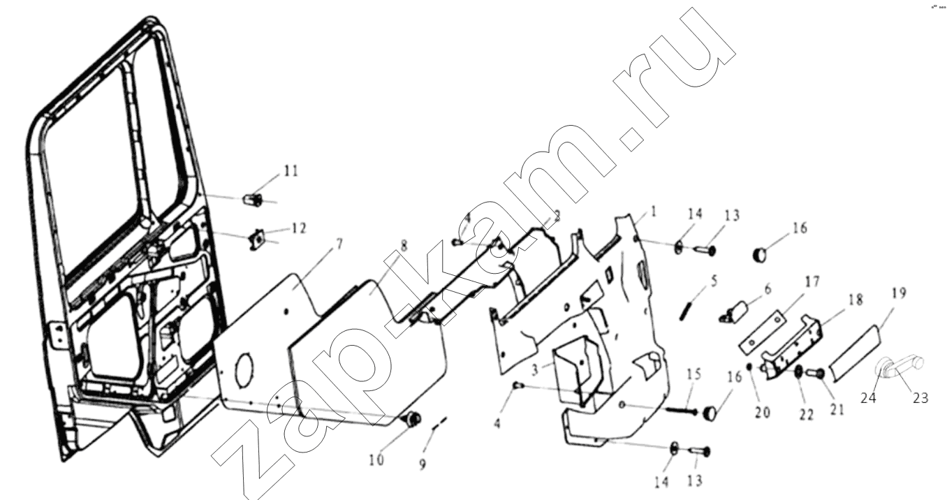Схема/чертеж: DOOR COVERING LEFT / Shaanxi Shacman SX5318GJBDT386TL