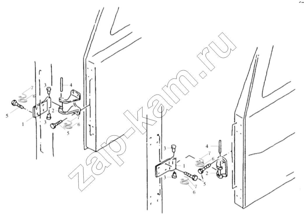 Схема/чертеж: DOOR HINGE LEFT AND RIGHT / Shaanxi Shacman SX5318GJBDT386TL