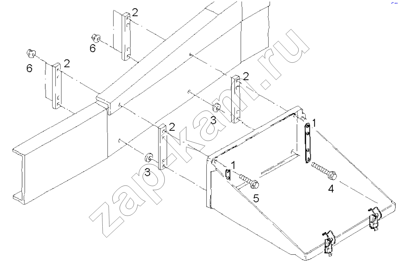 Схема/чертеж: BATTERY BOX MOUNTING / Shaanxi Shacman SX5318GJBDT386TL