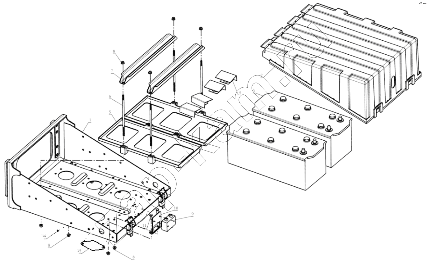 Схема/чертеж: BATTERY BOX / Shaanxi Shacman SX5318GJBDT386TL