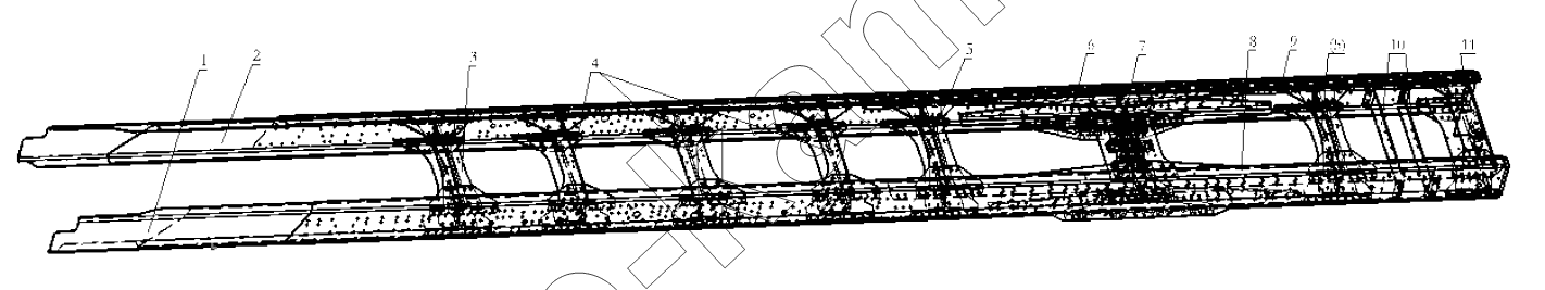 Схема/чертеж: CARFRAME ASSEMBLY / Shaanxi Shacman SX5318GJBDT386TL