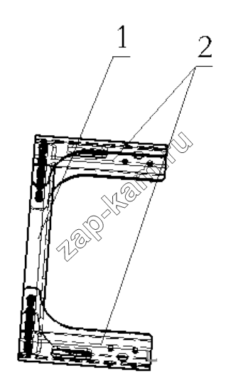 Схема/чертеж: AUXILIARY BEAM OF FRAME / Shaanxi Shacman SX5318GJBDT386TL