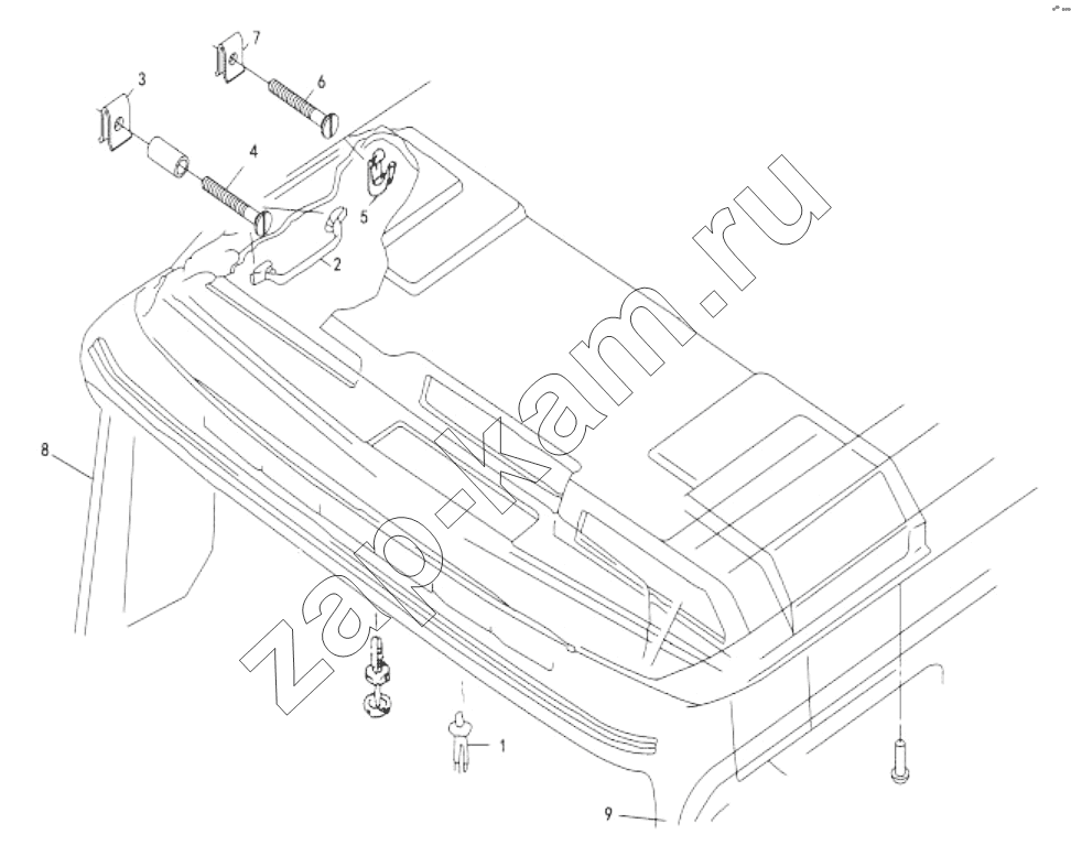 Схема/чертеж: HEADLINING WITH MOUNTING AND GRAB HANDLE / Shaanxi Shacman SX5318GJBDT386TL