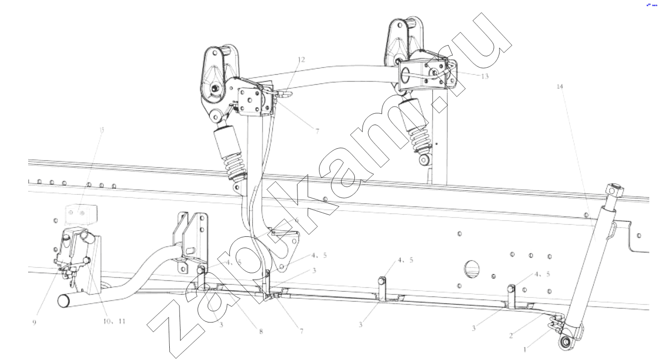 Схема/чертеж: CAB HYDRAULIC TILTING EQUIPMENT / Shaanxi Shacman SX5318GJBDT386TL