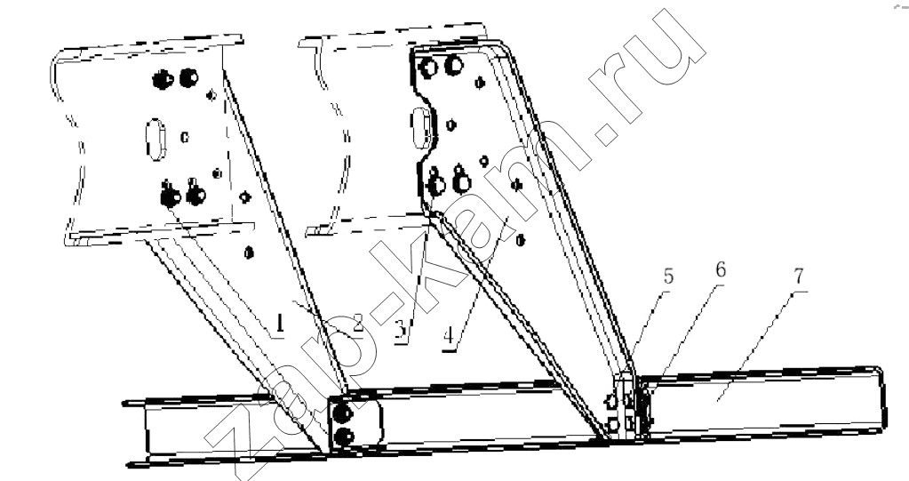 Схема/чертеж: REAR UNDERRUN PROTECTIVE DEVICES / Shaanxi Shacman SX5318GJBDT386TL