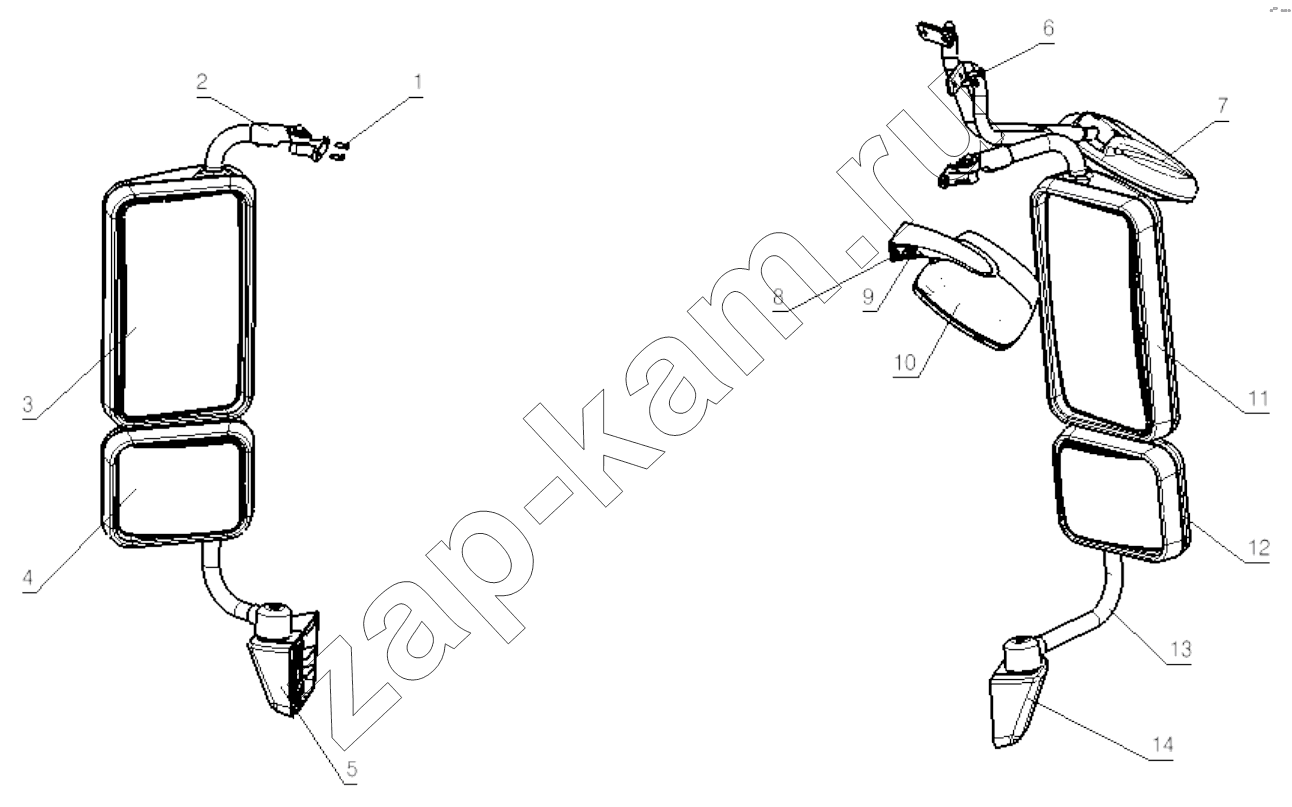Схема/чертеж: VIEW MIRROR / Shaanxi Shacman SX5318GJBDT386TL