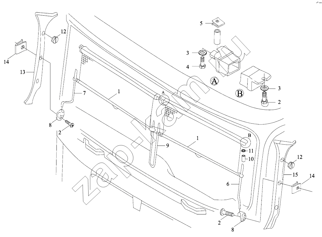 Схема/чертеж: SUN VISOR ROLLER / Shaanxi Shacman SX5318GJBDT386TL