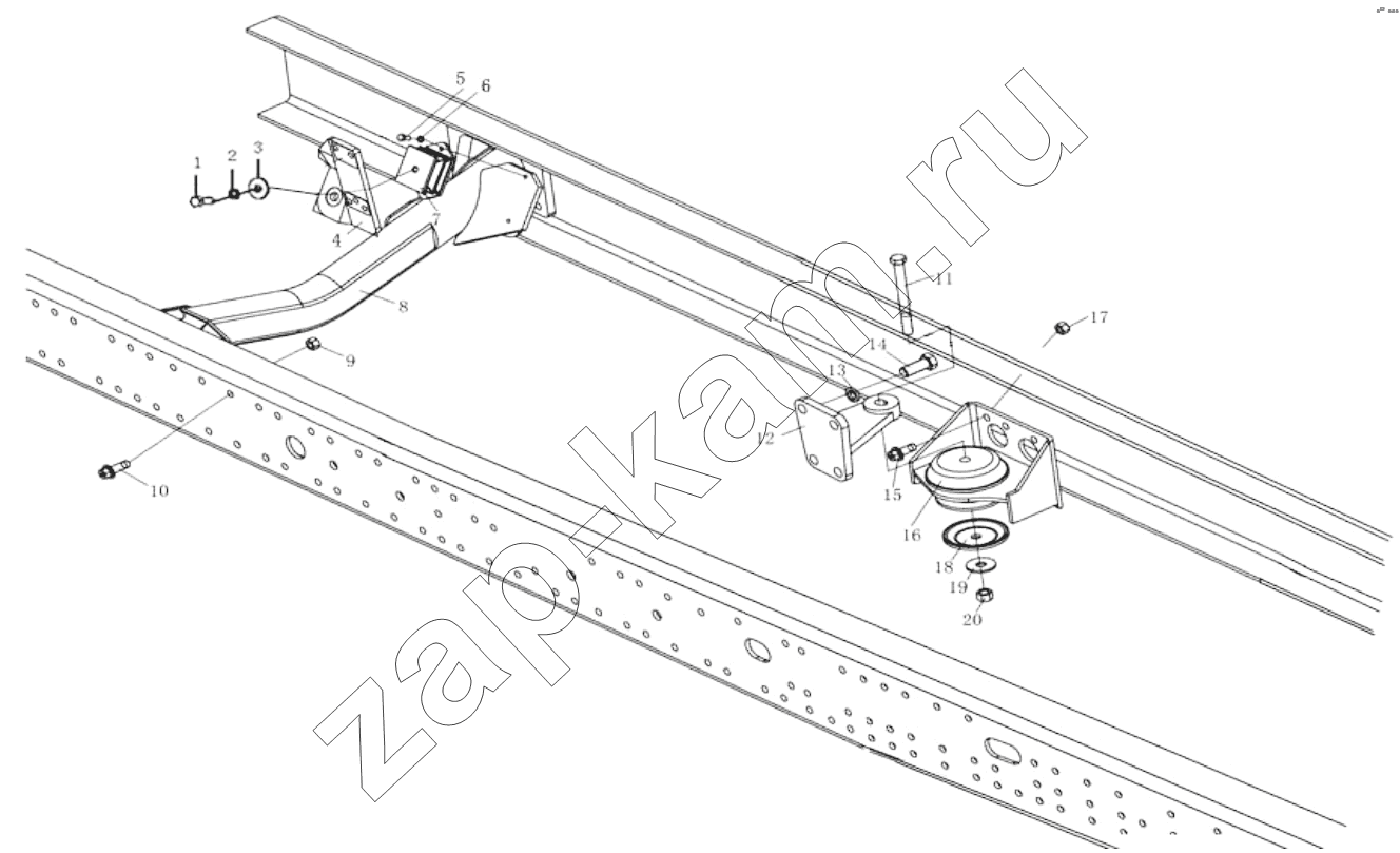 Схема/чертеж: ENGINE SUSPENSION / Shaanxi Shacman SX5318GJBDT386TL
