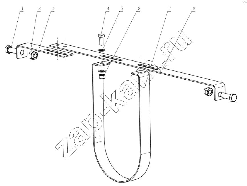 Схема/чертеж: TRANSMISSION SHAFT PROTECTION FRAME / Shaanxi Shacman SX5318GJBDT386TL