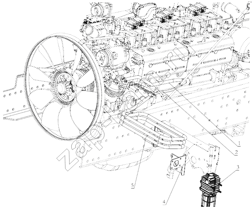 Схема/чертеж: AIR COMPRESSOR PIPELINE / Shaanxi Shacman SX5318GJBDT386TL