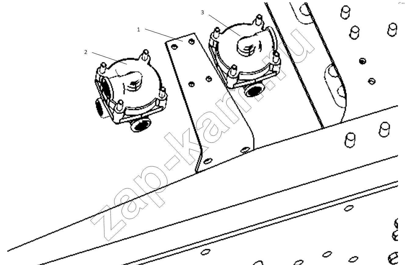 Схема/чертеж: RELAY VALVE FIXING / Shaanxi Shacman SX5318GJBDT386TL