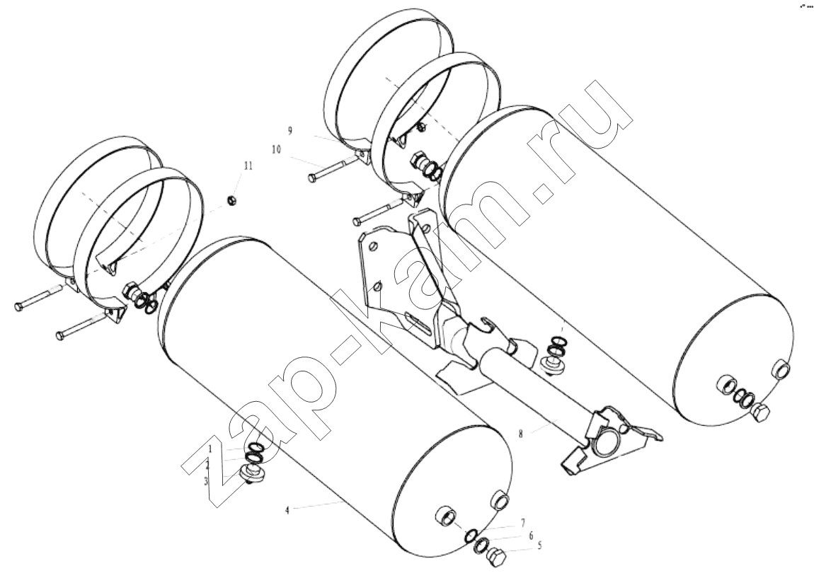 Схема/чертеж: AIR TANK FIXING (I) / Shaanxi Shacman SX5318GJBDT386TL