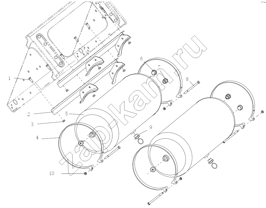 Схема/чертеж: AIR TANK FIXING (II) / Shaanxi Shacman SX5318GJBDT386TL