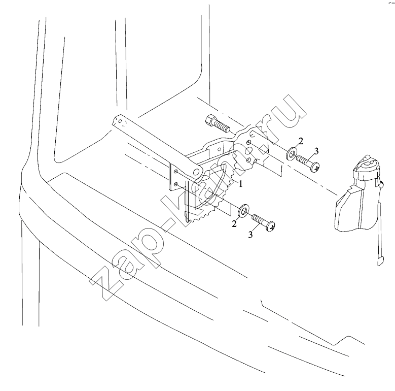 Схема/чертеж: DOOR WINDOW LIFTER RIGHT OPERATED / Shaanxi Shacman SX5318GJBDT386TL