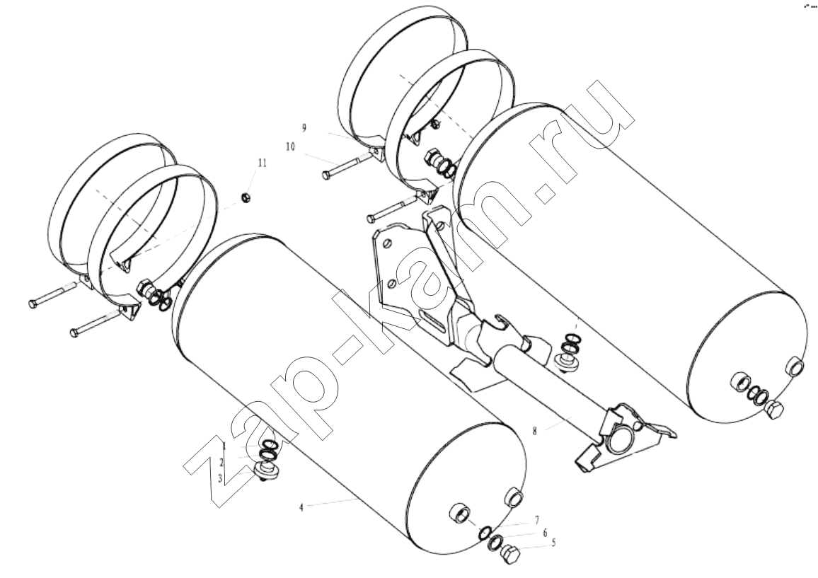 Схема/чертеж: AIR TANK FIXING (I) / Shaanxi Shacman SX5318GJBDT386TL