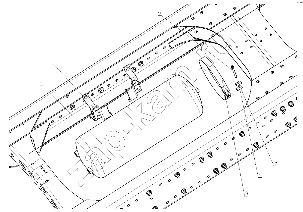 Схема/чертеж: AIR TANK FIXING (III) / Shaanxi Shacman SX5318GJBDT386TL