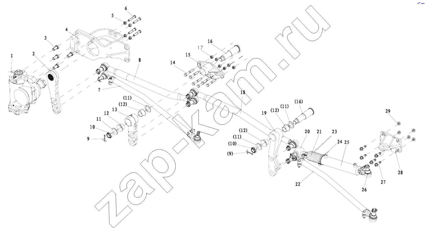 Схема/чертеж: STEERING TRANSMISSION DEVICE / Shaanxi Shacman SX5318GJBDT386TL