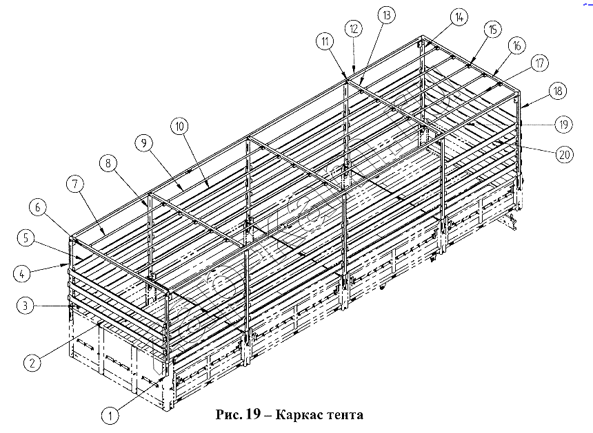 Схема/чертеж: Каркас тента / СЗАП-9340 (2005)