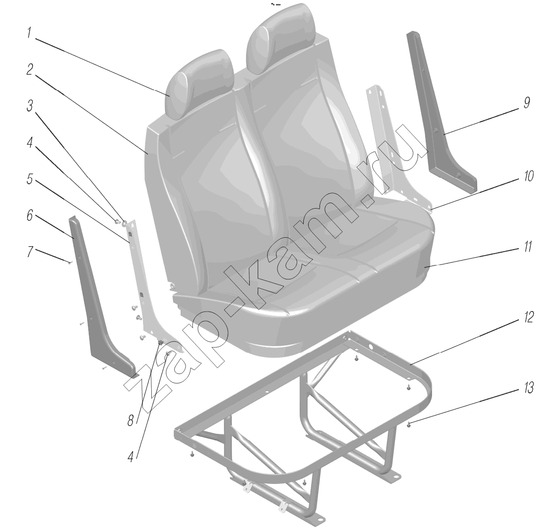 Схема/чертеж: Сиденье переднее;Front Seat / УралАЗ 4320-0006982-74 (NEXT)