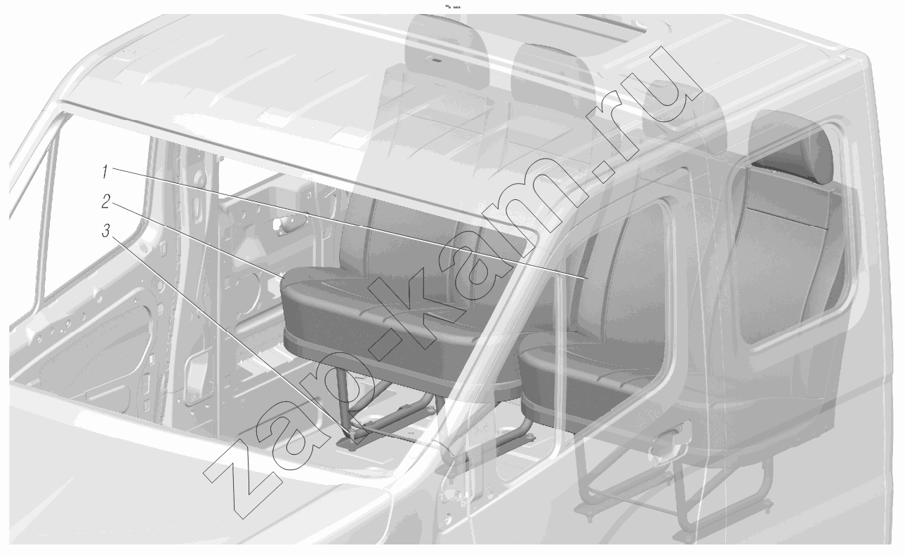 Схема/чертеж: Сиденье заднее;Rear Seat / УралАЗ 4320-0006982-74 (NEXT)