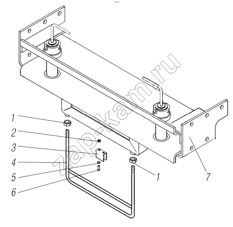 Схема/чертеж: Установка подножки;Footstep mounting / УралАЗ 4320-0006982-74 (NEXT)