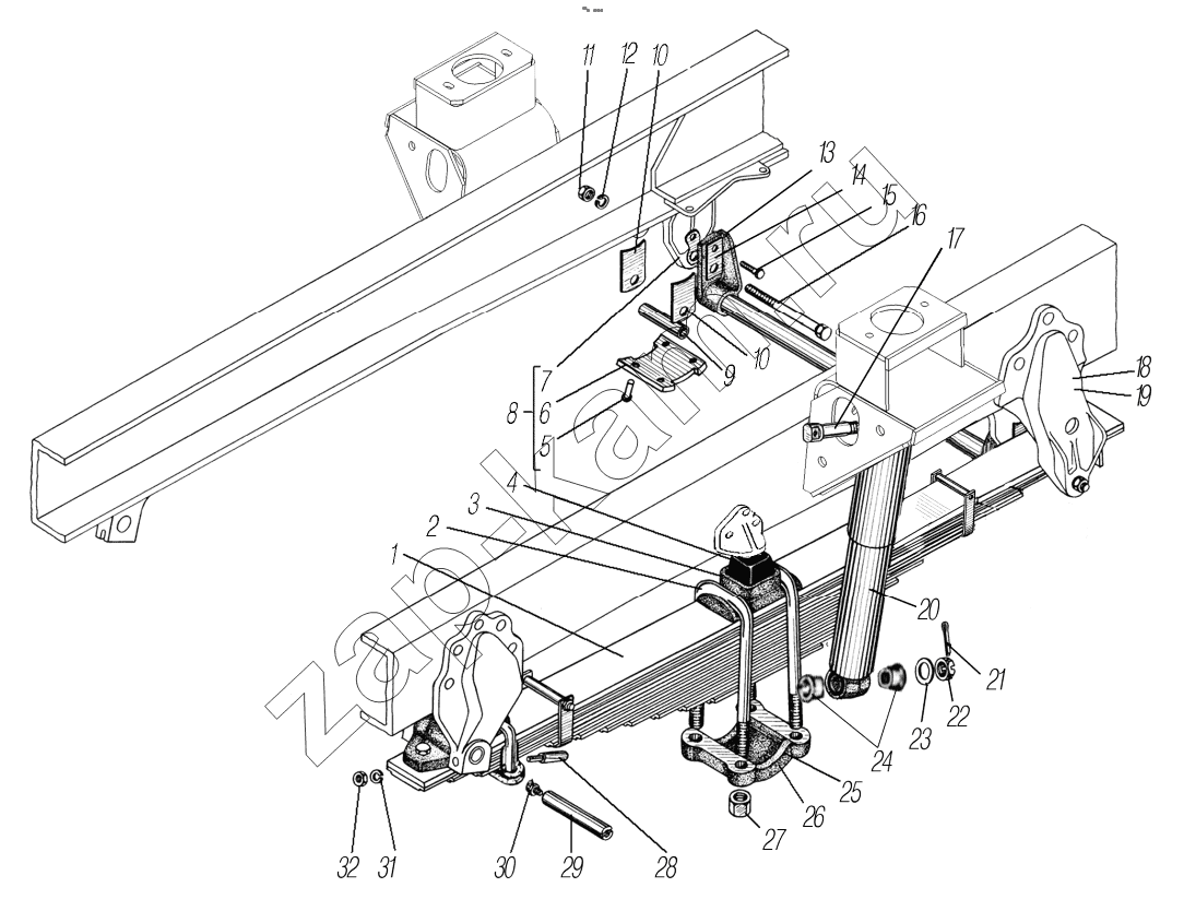 Схема/чертеж: Передняя подвеска;Front Suspension / УралАЗ 4320-0006982-74 (NEXT)
