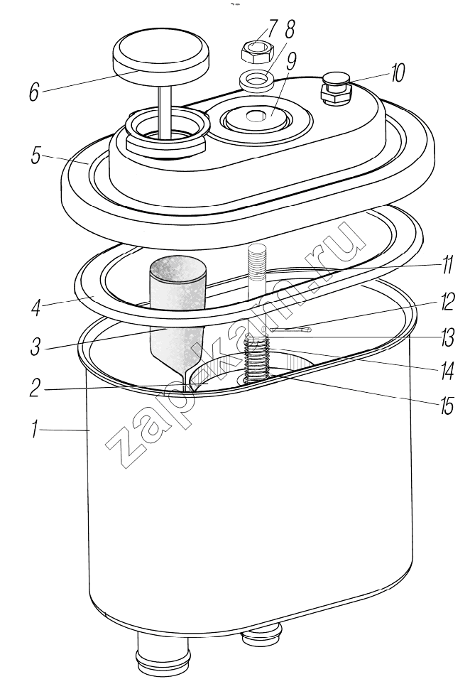 Схема/чертеж: Масляный бачок;Oil Tank / УралАЗ 4320-0006982-74 (NEXT)