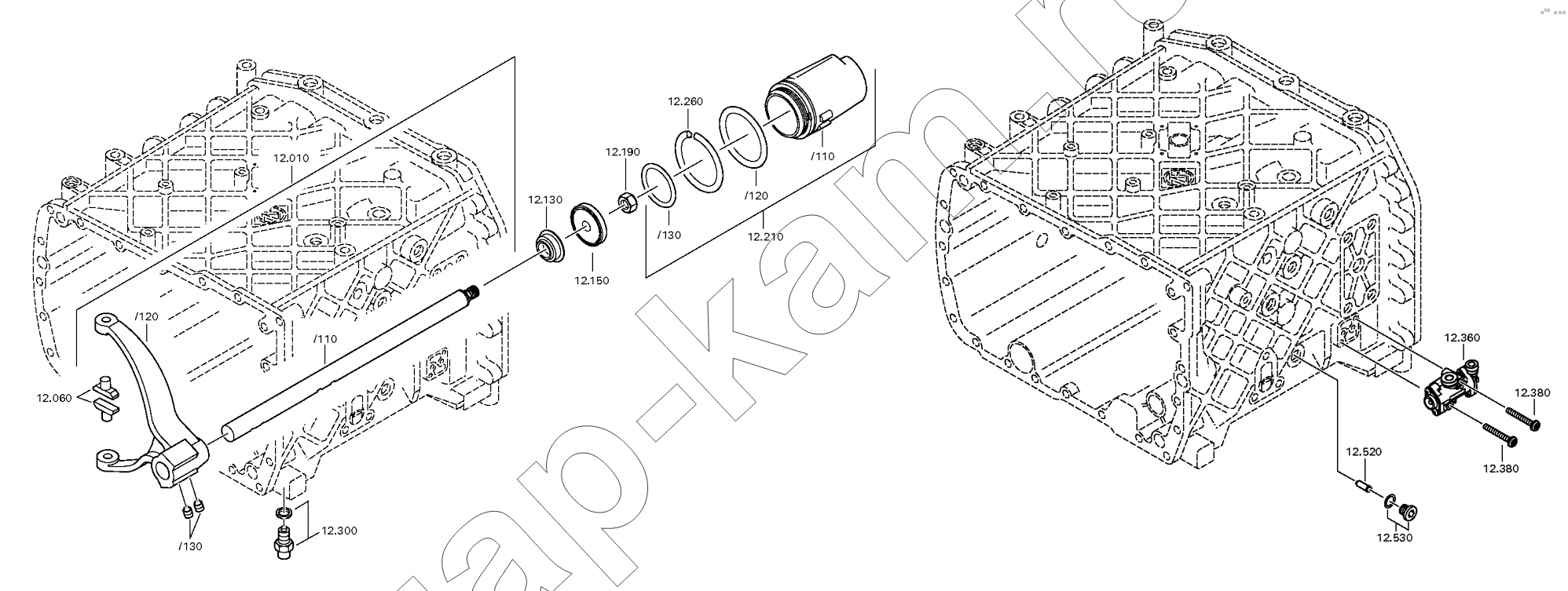 Схема/чертеж: Система переключения GV / ZF КПП ZF 16S1820
