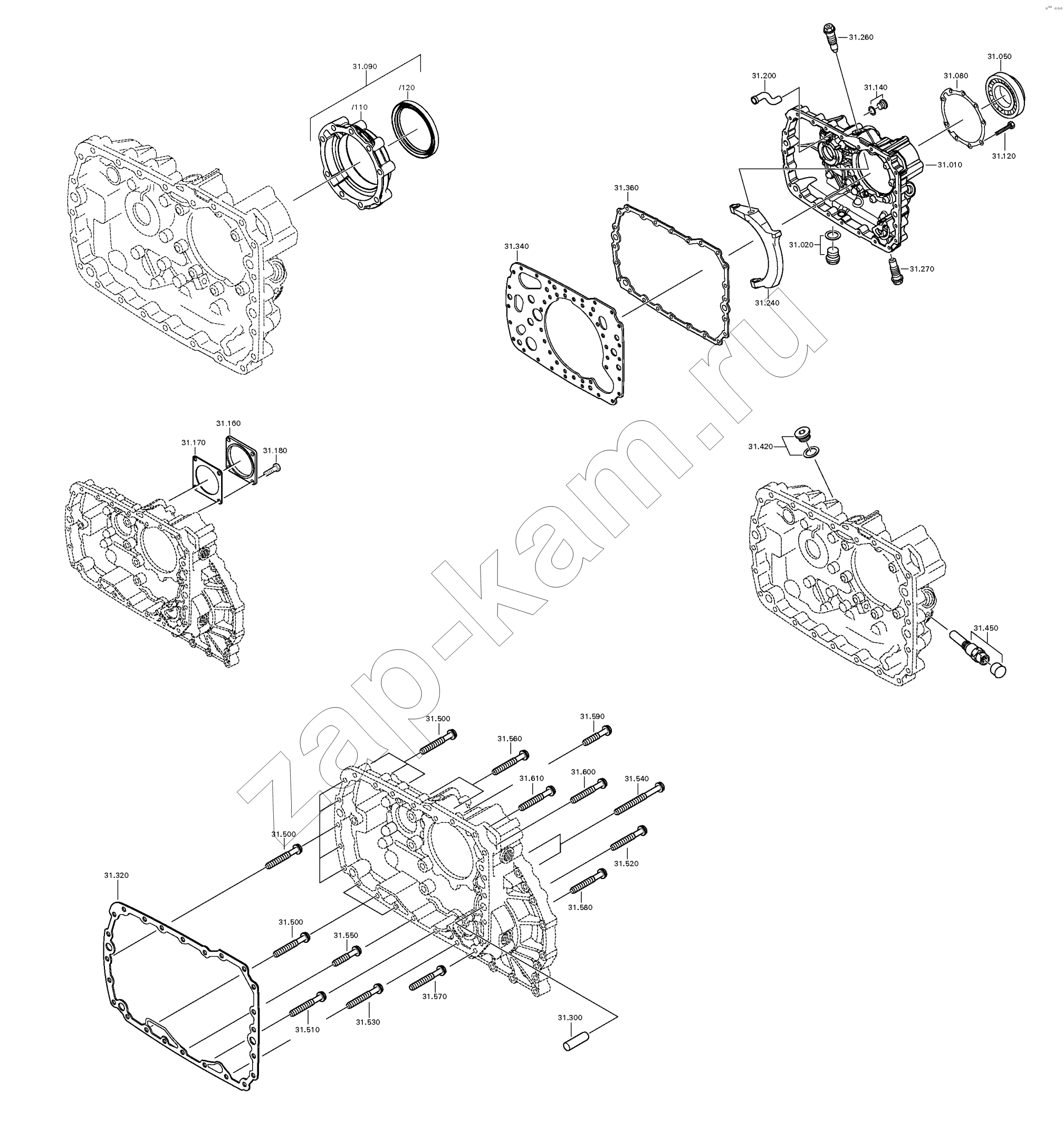 Схема/чертеж: Крышка / ZF КПП ZF 16S1820