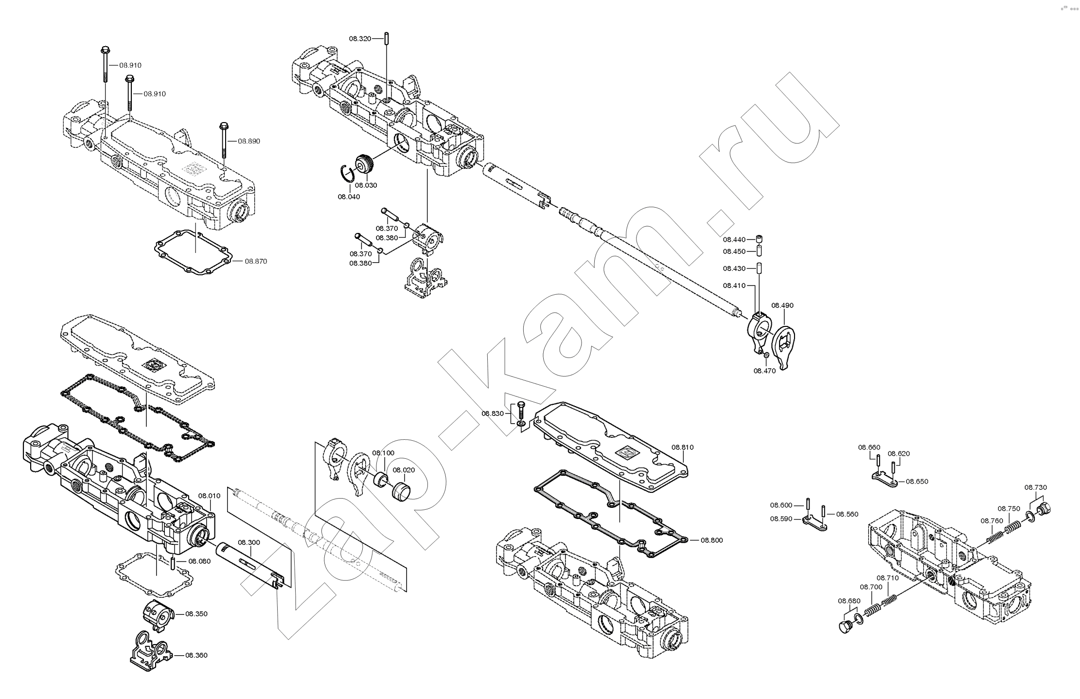 Схема/чертеж: Корпус механизма переключения передач / ZF КПП ZF 16S1820