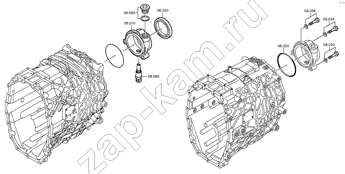 Схема/чертеж: Крышка тахометра / ZF КПП ZF 6S1200BO