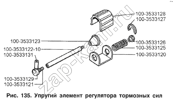 Схема/чертеж: Упругий элемент регулятора тормозных сил / ЗИЛ-433100