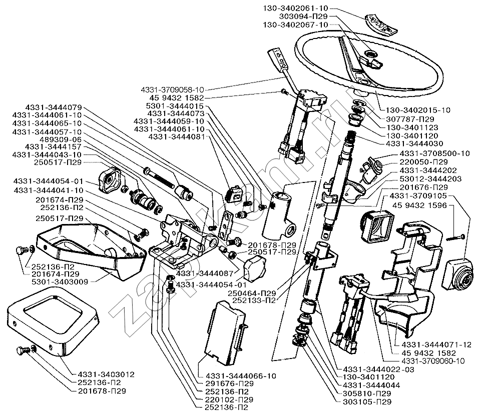 Схема/чертеж: Колонка рулевого управления / ЗИЛ-5301 (2006)