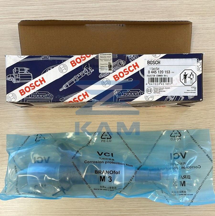 Форсунка Bosch -153 на КАМАЗ Common Rail ЕВРО-3,4,5 (0445120153) / BOSCH китай (оригинал)