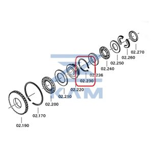 Крепежное кольцо h=2,00 (на АКПП ZF 12TX 2620, 2210, 2820 TD/TO Traxon) / ZF