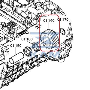 Шестерня промежуточная задней передачи ZF 9s1310